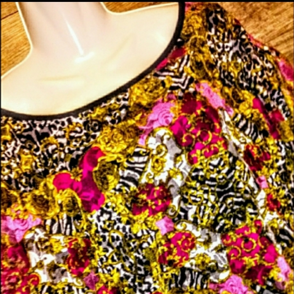 Cato Top Size 26/28W Dolman Floral Zebra Print - Picture 8 of 10